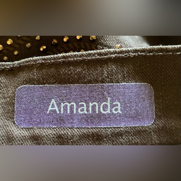 GLORIA VANDERBILT Amanda brown jean’s rhinestone back pockets size 12 average - Picture 3 of 15